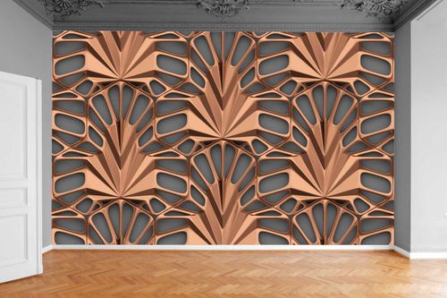 Fototapeta PŁYTKI LIŚCIE MIEDZIANE 3D 200x130 na Arena.pl