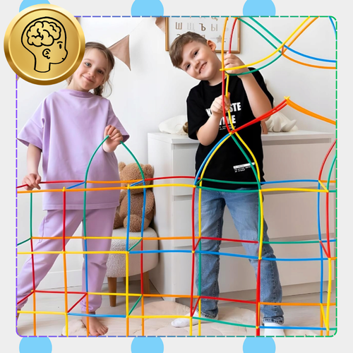 zestaw klocków konstrukcyjnych 800 elementów kreatywne słomki dla dzieci na Arena.pl