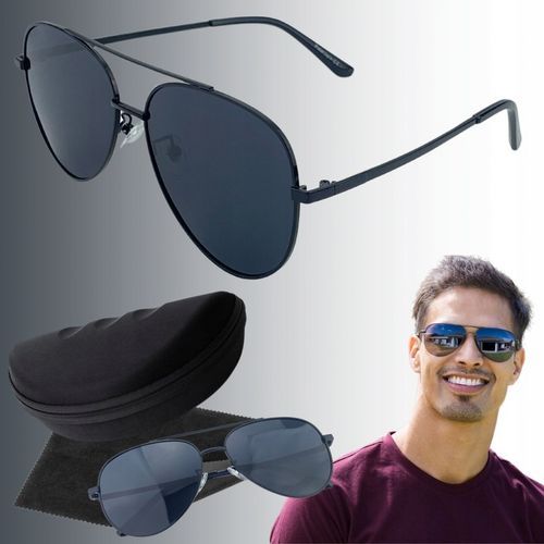 Okulary Przeciwsłoneczne Męskie Polaryzacja Aviator Polar Eagle UV400 na Arena.pl