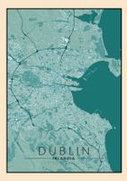 Dublin mapa vintage - plakat 20x30 cm