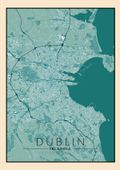 Dublin mapa vintage - plakat 50x70 cm
