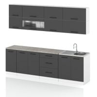 Meble Kuchenne Szare Kuchnia Robo Lux 2.6m Kuchnia Modułowa Nowoczesna