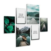 Obrazy Do Sypialni Salonu GÓRY Jezioro Las Pejzaż 90cm x 80cm