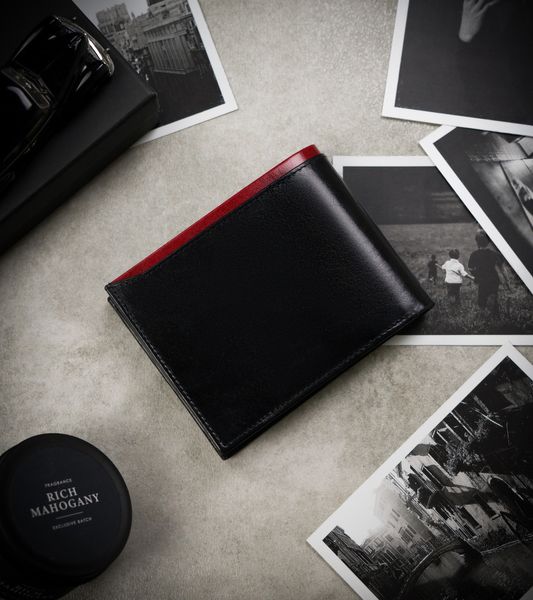 portfel męski n992-rvt black+red zdjęcie 4