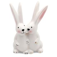 ZAJĄCZEK WIELKANOCNY BIAŁY FIGURKA DO STROIKA DEKORACJA ŚWIĄTECZNA ZAJĄCZKI