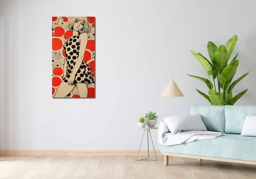 Obraz 50x100cm Czerwone Kropki na Arena.pl