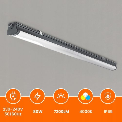 Lampa Sufitowa LED Do Garażu IP65 80W 150cm Warsztatu Oprawa na Arena.pl