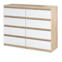 Komoda Do Sypialni Dąb Sonoma Biały Mat Hugo Pojemna Szafka Rtv Salon 120cm