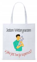 Dla Weterynarza Na Prezent Torba Eco Biała Shopper Z Nadrukiem Ze Zdjęciem