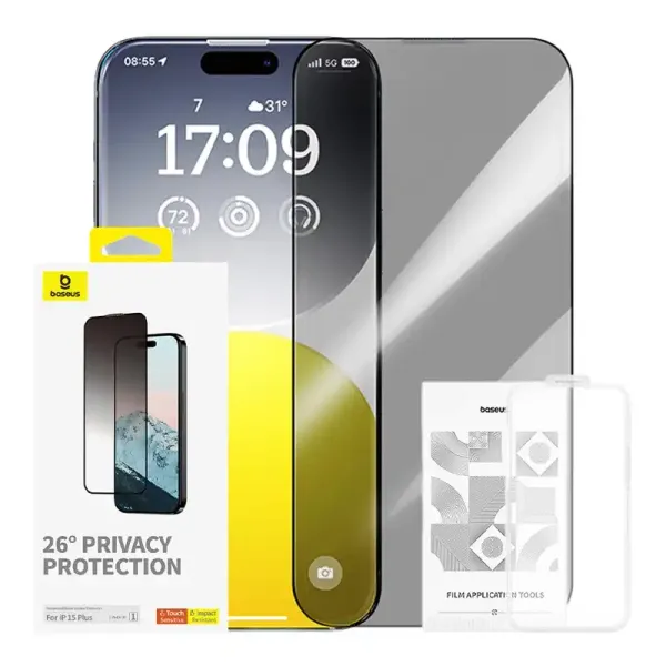 Szkło Prywatyzujące Baseus Diamond DO iPhone 15 Plus Hartowane zdjęcie 1