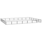 Kojec dla psa, 24 panele, czarny, 100x50 cm, stal