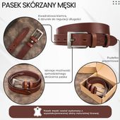 pasek męski skórzany premium z klasyczną klamrą elegancki