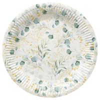 talerz papierowy okrągły "eucalyptus" śr. 23 cm 8 szt.