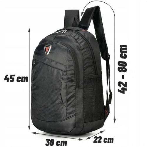 Plecak męski do pracy na laptopa szkolny młodzieżowy pojemny czarny solidny na Arena.pl