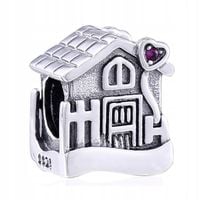 Zawieszka SREBRO 925 Charms Koralik Domek