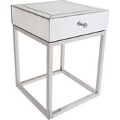 Stolik boczny Madison MD-ST1400S Cosmolight z szufladką glamour biały
