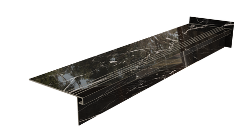 Gruba płytka schodowa z kapinosem 120x30 cm CZARNY MARMUR - POLEROWANA na Arena.pl