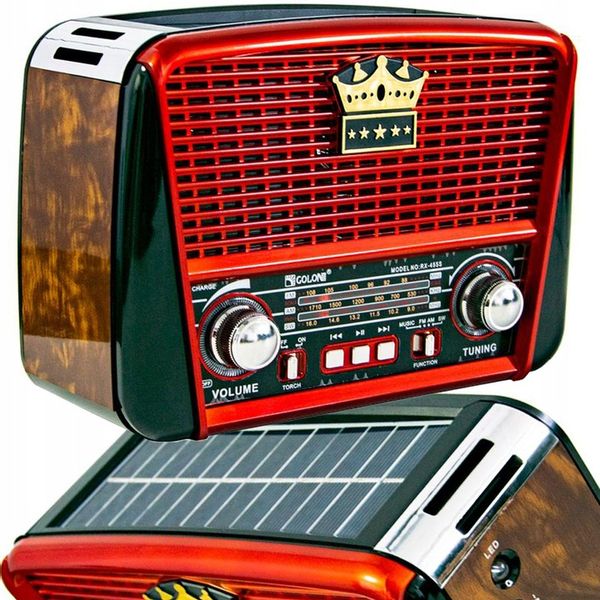 RADIO RETRO SOLARNE AKUMULATOR USB BLUETOOTH zdjęcie 4