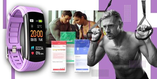 Smartband Giewont Fit&GO Duo GW200-8 - Black + Pasek Touch of Lavender na Arena.pl