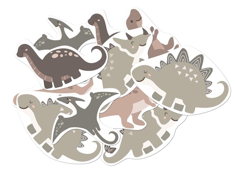 Dekoracja dwustronna Dinozaury, 12 szt. zdjęcie 1