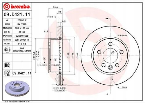TARCZA HAM PRZOD 303X28 V BREMBO na Arena.pl