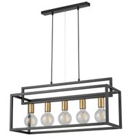 Metalowy zwis prostokąt Vigo czarna lampa wisząca nad stół