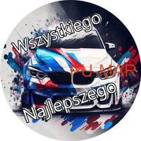 Opłatek na tort Urodziny BMW Auto Samochód Logo Tekst Gratis