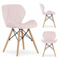 KRZESŁO TAPICEROWANE WELUR VELVET DO SALONU JADALNI WELUROWE RÓŻOWE