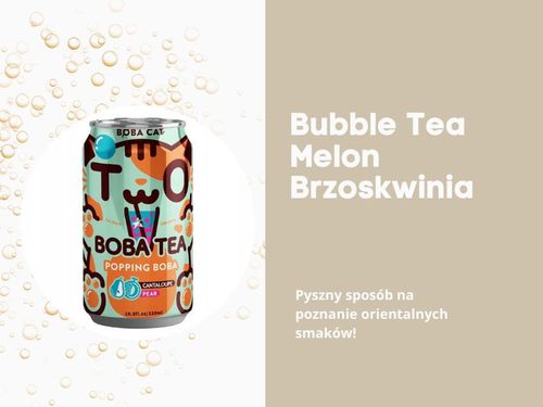 Bubble tea napój w puszce o smaku cantaloupe z gruszka popping Boba Cat 320ml na Arena.pl
