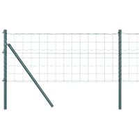 Ogrodzenie z słupkami Zielony 0.8 x 10 m Stal