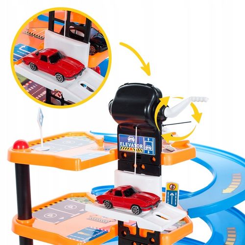 PARKING GARAŻ DLA SAMOCHODÓW 4 AUTA TOR WYŚCIGOWY ZJEŻDŻALNIA 4 PIĘTRA na Arena.pl