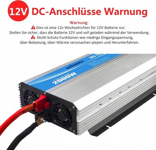 Giandel Przetwornica sinusoidalna 2000 W, Dc 12 V na Arena.pl