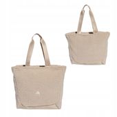Torba adidas Classic Winterized Tote JN0915 beżowa miękka polarowa