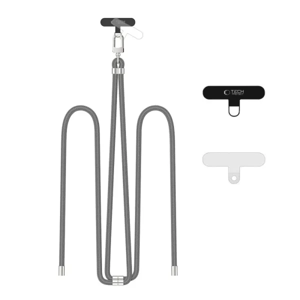 Smycz Tech-Protect C7S Rope Crossbody Strap - szare zdjęcie 1