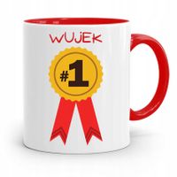 Kubek Czerwony Prezent Dla Wujka Wujek #1 Z Nadrukiem Ze Zdjęciem