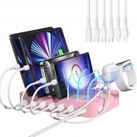 Stacja ładująca USB 50W 6-portowa organizer różowa SooPii CS61