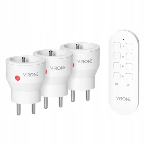 Gniazdo Pojedyncze Bezprzewodowe MINI sterowane zdalnie Pilotem 3szt. na Arena.pl