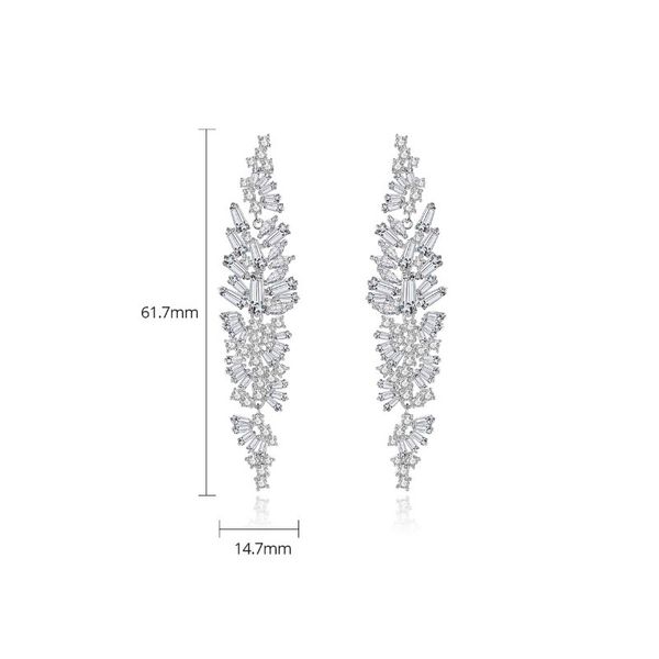 Kolczyki ślubne wiszące z kryształkami stal szlachetna KSL89 zdjęcie 3