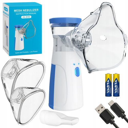 INHALATOR NEBULIZATOR ULTRADŹWIĘKOWY PRZENOŚNY DLA DZIECI DOROSŁYCH AA USB na Arena.pl