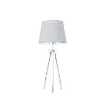 Lampka BERGEN abażur jasny szary stelaż chrom