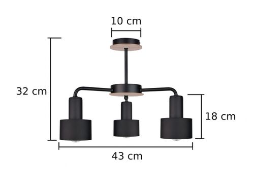 Lampa sufitowa 3xE27 LUCE BLACK WOOD na Arena.pl
