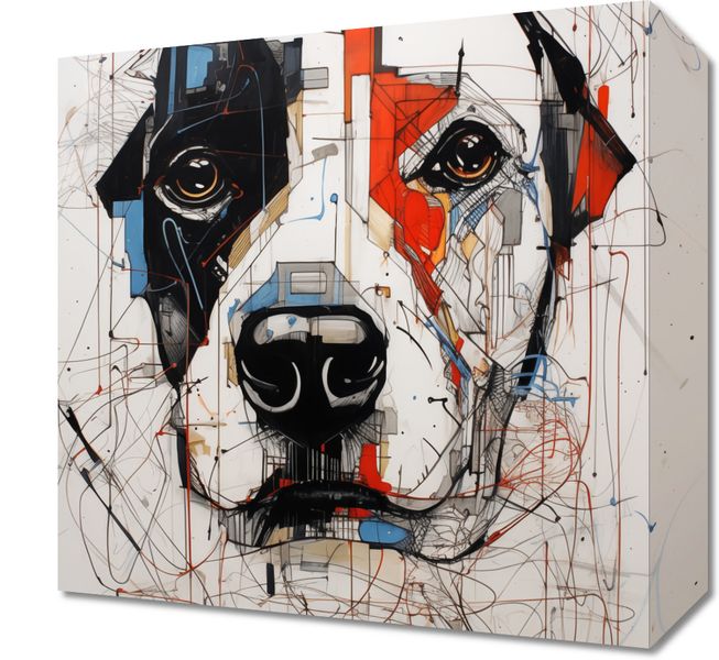 Obraz 30x30cm Przyrysowany Psiak zdjęcie 1