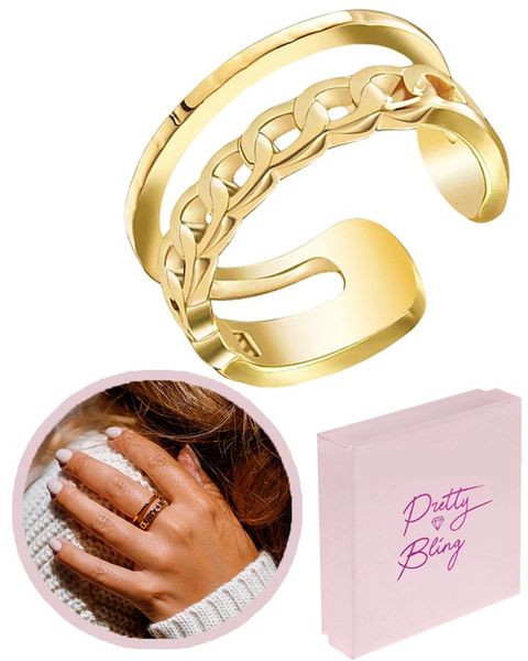 Pierścionek damski REGULOWANY PANCERKA szeroki zdjęcie 1