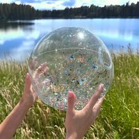 piłka plażowa dmuchana cekinowa na basen 40cm multikolor