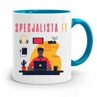 Kubek Błękitny Informatyka Specjalista It Prezent Z Nadrukiem Ze Zdjęciem