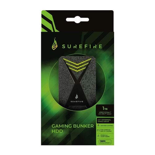 Dysk zewnętrzny SureFire Gaming Bunker 2.5" 1TB USB 3.2 Gen 1 Black na Arena.pl