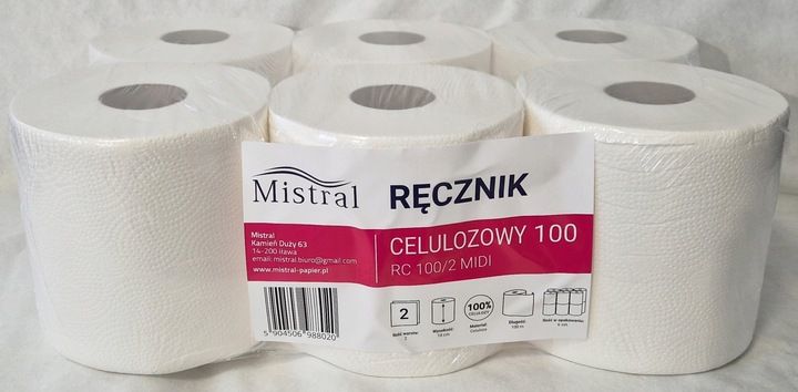 Ręcznik papierowy celuloza 100m x 6 szt. zdjęcie 2