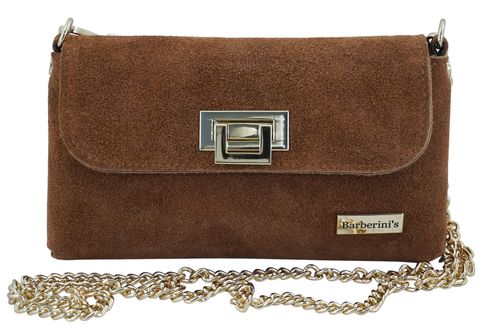 Zamszowa kopertówka na łańcuszku Barberinis - Brązowa na Arena.pl