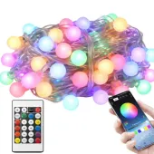 Lampki led 50 kolorowych kulek usb rgb aplikacja pilot dekoracyjne