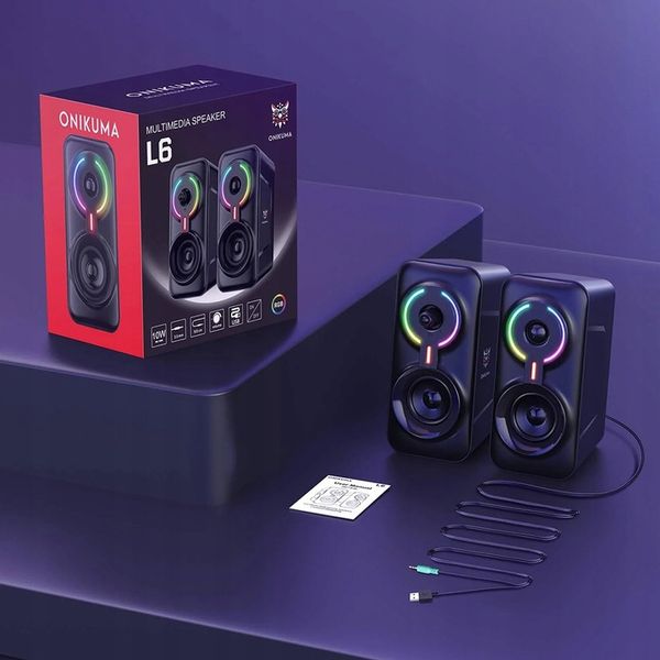 ONIKUMA L6 GŁOŚNIKI GAMINGOWE RGB BLUETOOTH 5.0 USB AUX DO KOMPUTERA GRANIA zdjęcie 7